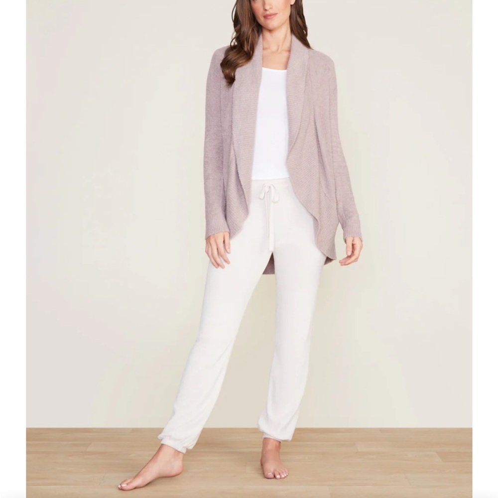 Barefoot dreams cozychick lite circle cardigan size M deep taupe EUC